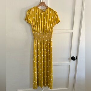 Aritzia Wilfred Yellow Polka Dot Dress